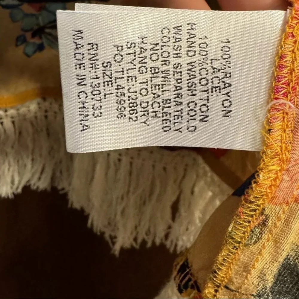 Umgee Kimono Large mustard yellow floral boho wrap hippie Gypsy - Picture 4 of 5